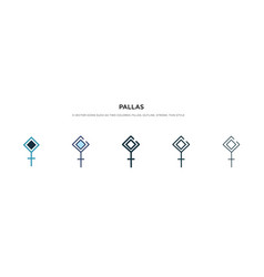 Pallas Icon In Different Style Two Colored