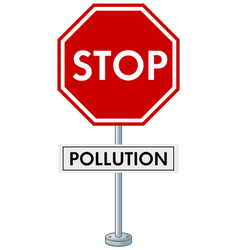 Poster design for stop pollution with earth Vector Image