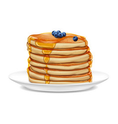 Realistic Detailed 3d Fluffy Pancake Stack