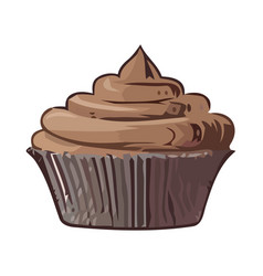 Sweet Baked Cupcake On White Background