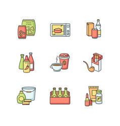 Grocery Categories Rgb Color Icons Set