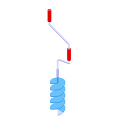 Ice Fishing Drill Icon Isometric Winter