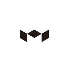 Letter M Three Gems Geometric Symbol Simple Logo