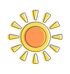 Simple Flat Yellow Sun Shining Icon Summertime