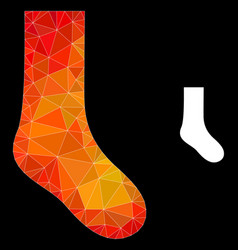 Triangle Filled Sock Icon With Flame