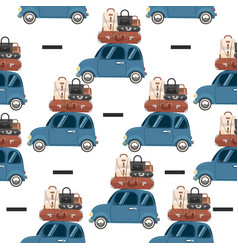 A Mini Car For Travel Seamless Pattern