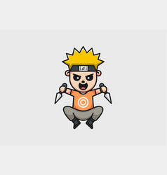 Angry Naruto Anime Cartoon Logo Abstract Monogram