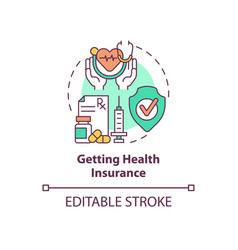 Getting Health Insurance Concept Icon