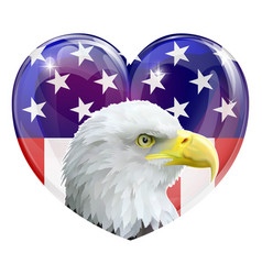 American Flag Eagle Love Heart