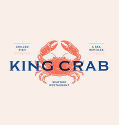 Crab Seafood Sketch Vintage Retro Print