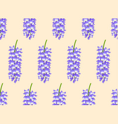 Violet Blue Wisteria On Ivory Beige Background