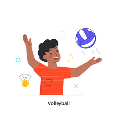 Boy Playing Volleyball Concept