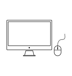 Computer Monitor Thin Line Icon