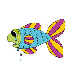 Crying Cartoon Fish Dropping The Tears