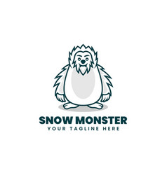 Logo Snow Monster Mascot Cartoon Style