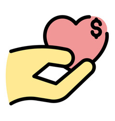 Heart Charity Icon Flat