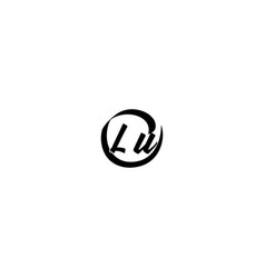 Lu Brush Style Logo Initial Concept With High