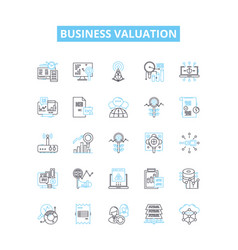 Business Valuation Line Icons Set