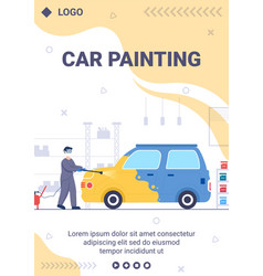 Car Painting Machine Flyer Template Flat Editable