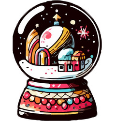 Christmas Snow Globe With Snowy Houses