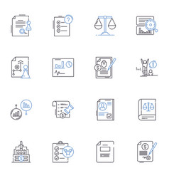 Contract Drafting Line Icons Collection Legal