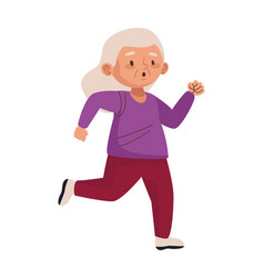 Cute Old Woman Running Character