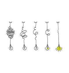 Doodle Lightbulbs Idea Icon Simplifying