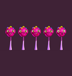 Funny Lollipop Character Face Emoji Pink Candy