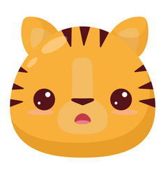 Head Of A Cartoon Animal Tigers Cute Cartoon