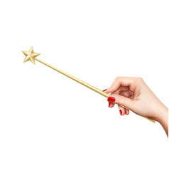 Realistic Magic Wand In Hand