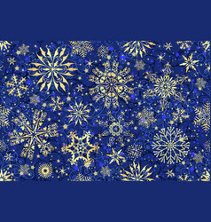 Seamless Pattern Of Golden Snowflakes