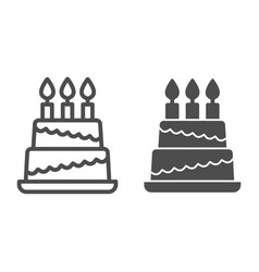 Birthday Storey Cake Line And Solid Icon