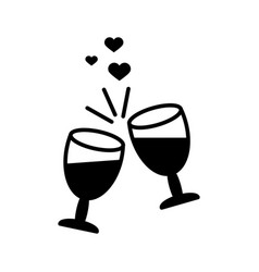 Cheers Drink Party Icon Silhouette Clipart