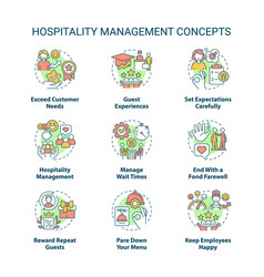 Hospitality Management Concept Icons Set