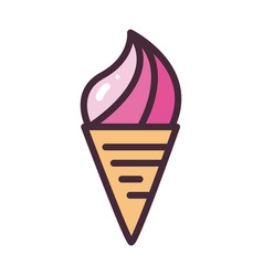 Ice Cream Flavour Cone Line And Fill Style Icon