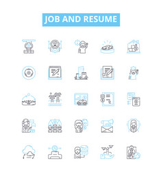 Job And Resume Line Icons Set Job Resume