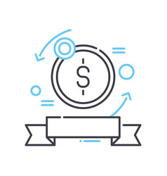 Money Back Guarantee Line Icon Outline Symbol