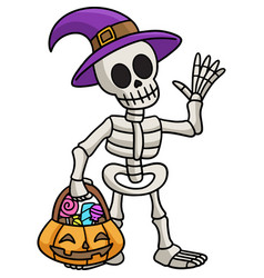 Skeleton Halloween Cartoon Colored Clipart