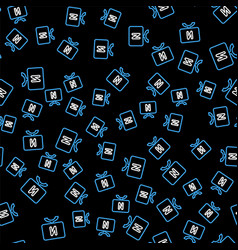 Line Smart Tv Icon Isolated Seamless Pattern