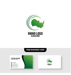 Rhino Logo Template Free Business Card Mockup