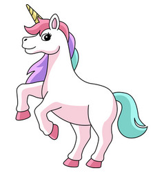 Unicorn In Candy Land Cartoon Clipart