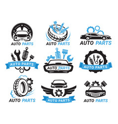 Auto Parts Minimalist Logo Design Template Set For