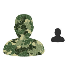 Triangle Mosaic Person Profile Icon In Camo Army