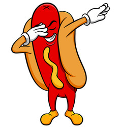 Dabbing Hot Dog Sandwich Cartoon Clip Art