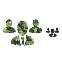 Triangulated Mosaic Team Staff Icon In Camo Army