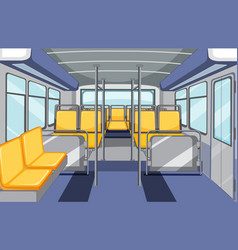 Bus Interior With Empty Yellow Seats