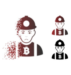 Sad Dissipated Pixel Halftone Bitcoin Miner Icon