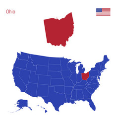 State Ohio Is Highlighted In Red Map