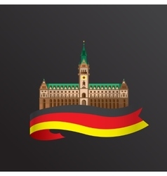 Flat Icon Of German Hamburg City Hall