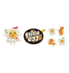 Fried Egg And Bacon Emoji Set